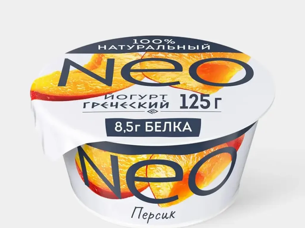 Йогурт 2% «Neo» греческий, персик, 125 г