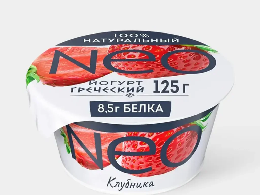Йогурт 1.7% «Neo» греческий, клубника, 125 г